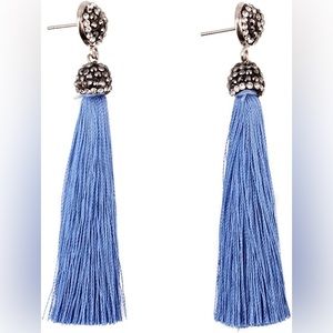 Blue Tassel Earrings